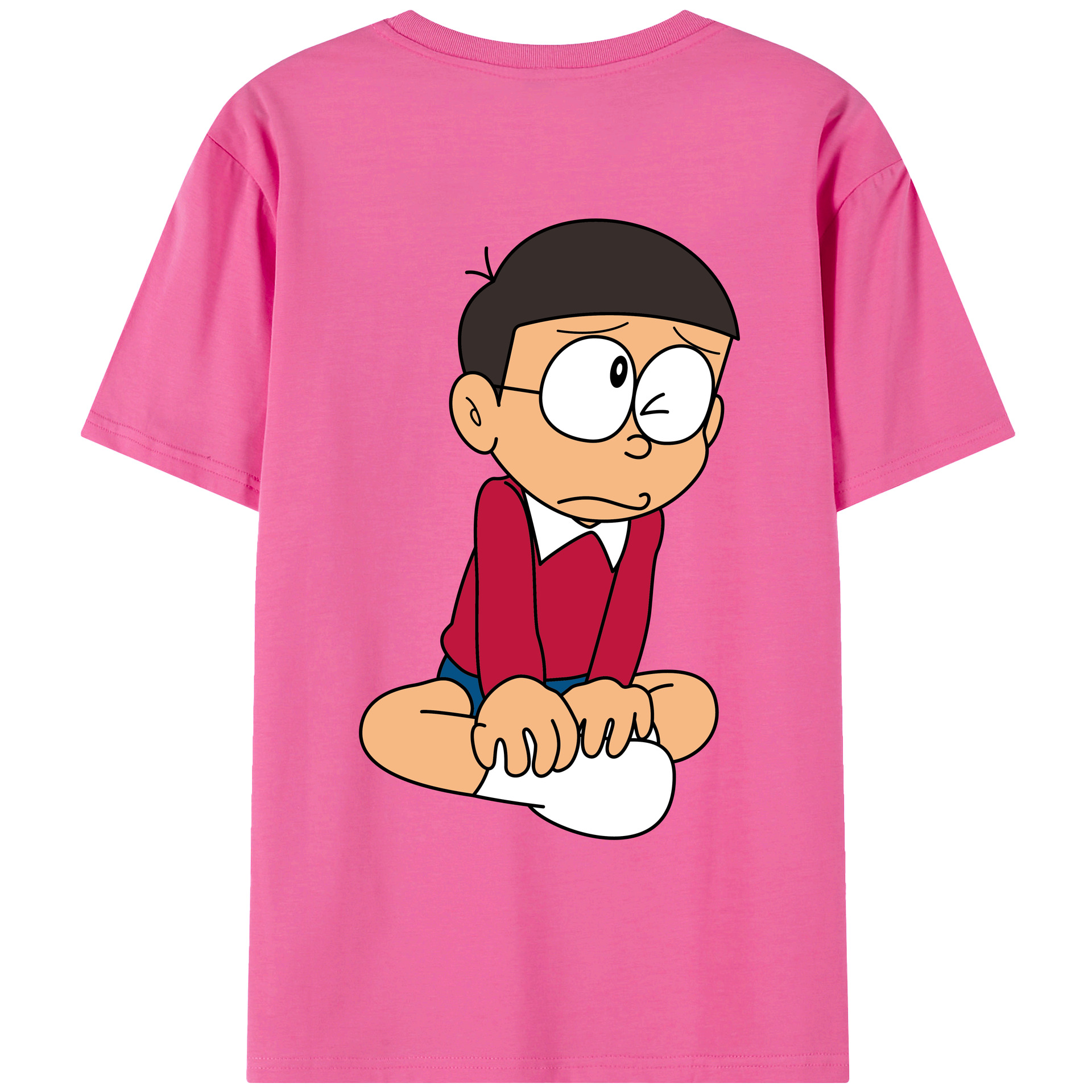 （画像用） ドラえもん 野比 のび太 Doraemon Nobita Nobi レディース半袖Tシャツ(バックプリント)